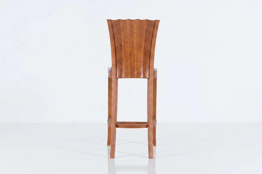 Wooden bar stool on a white background