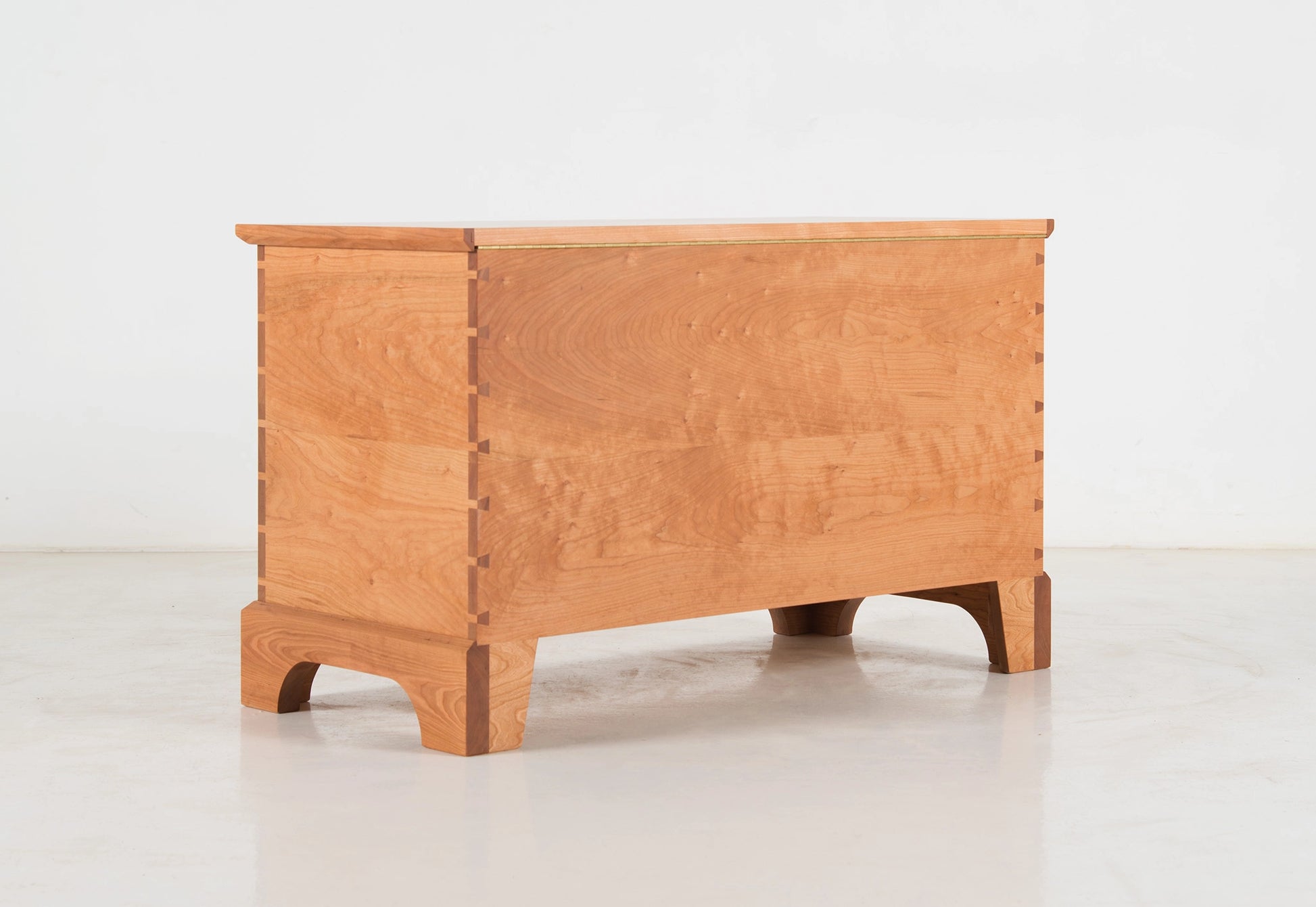 Wooden chest on a white background