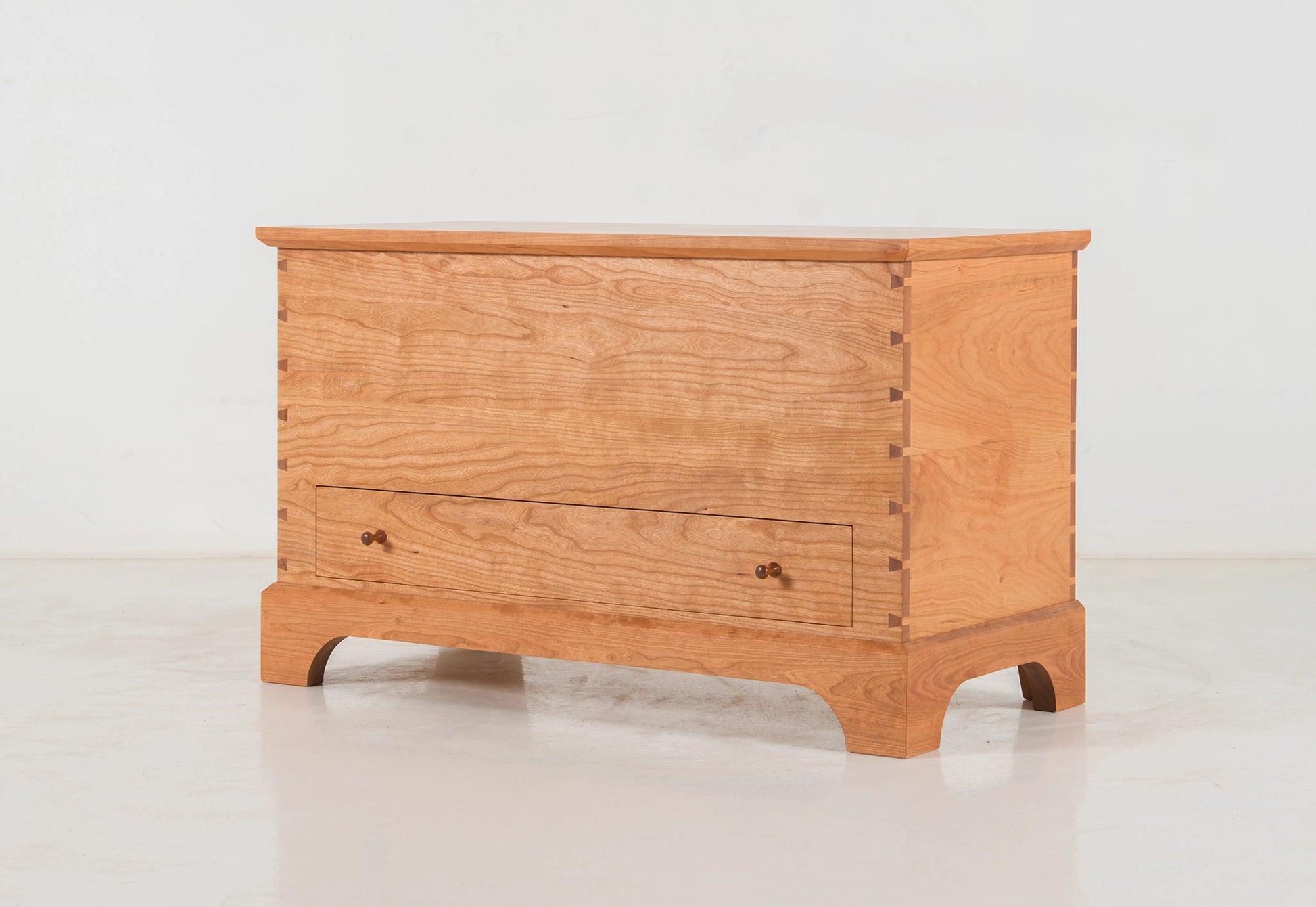 Wooden chest on a white background
