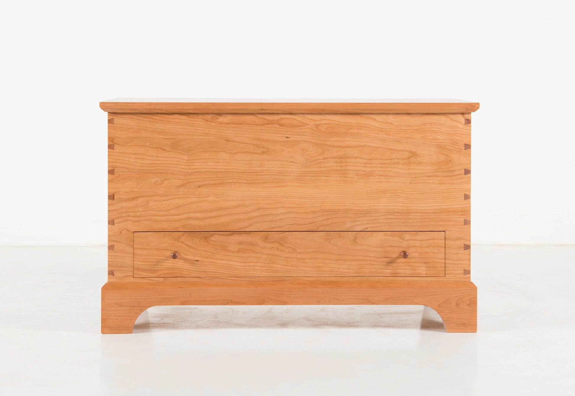 Wooden chest on a white background