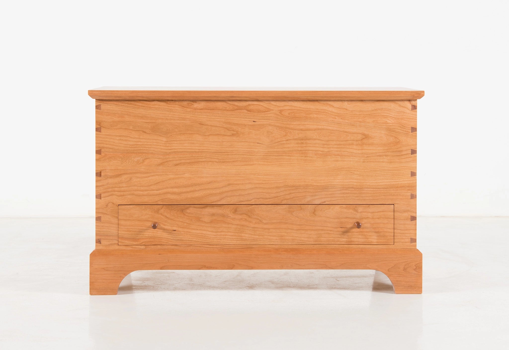 Wooden chest on a white background