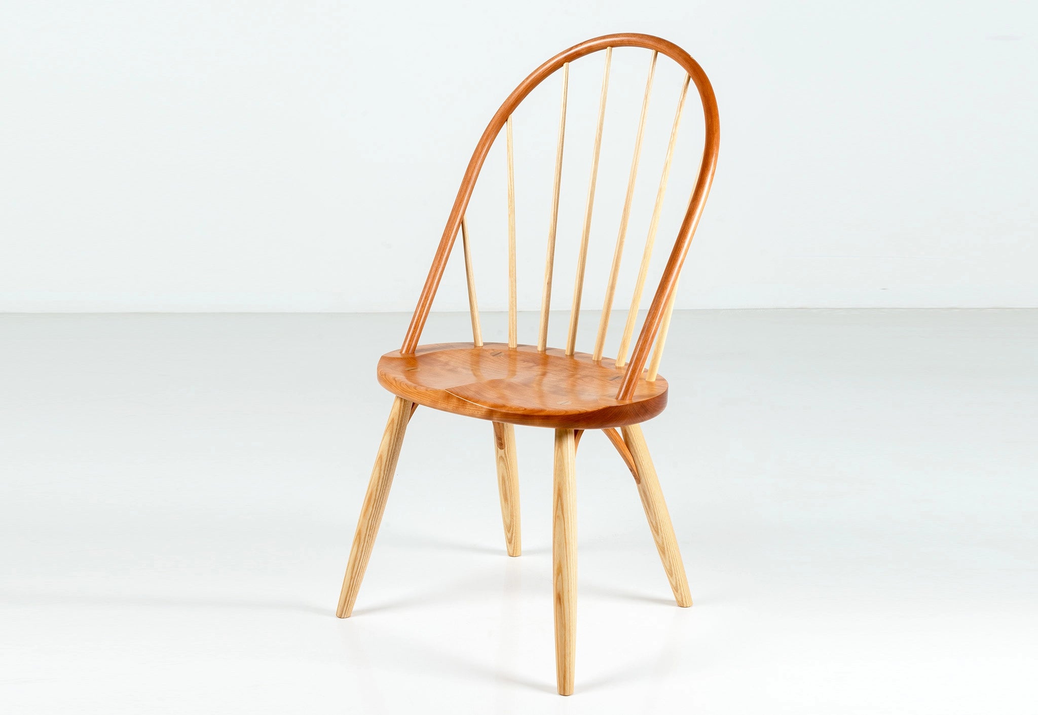 Wooden chair with a white background