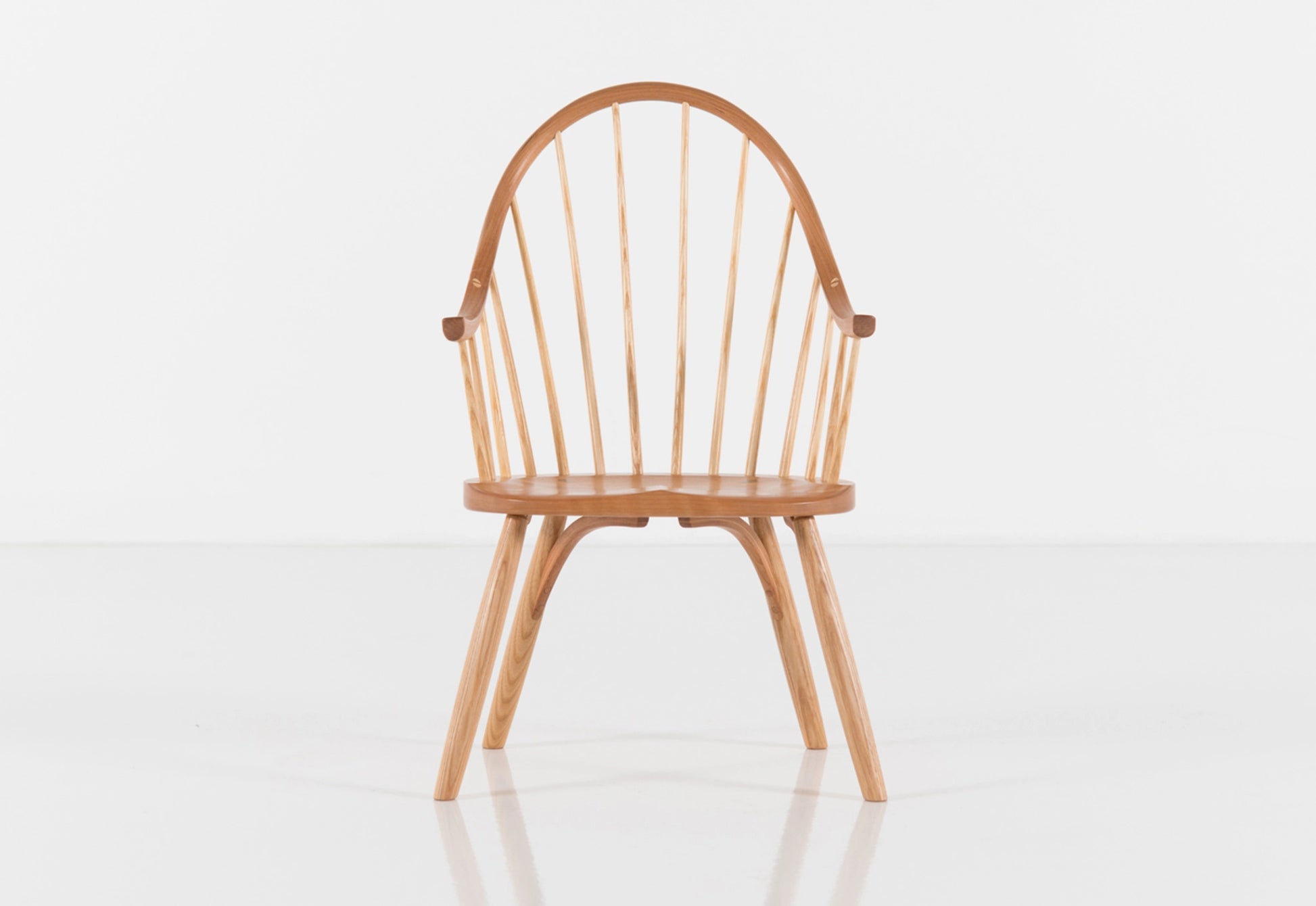 Child's wooden chair with a white background