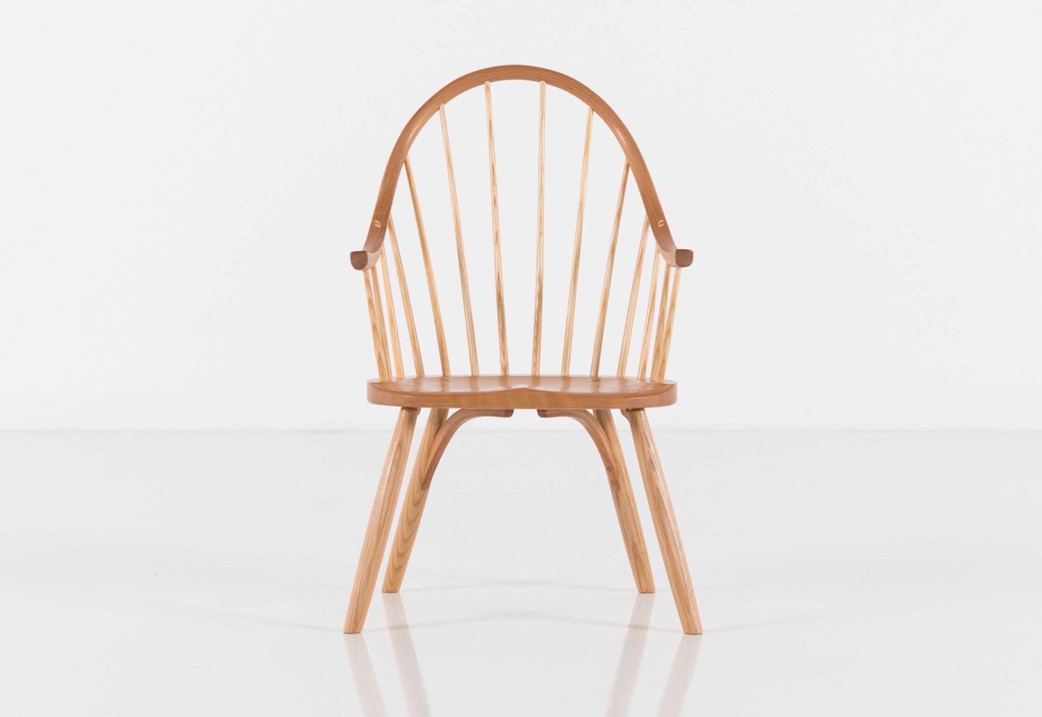 Child's wooden chair with a white background