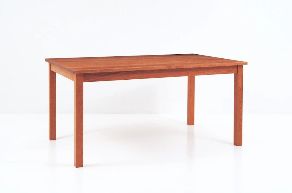 Wooden table on a white background
