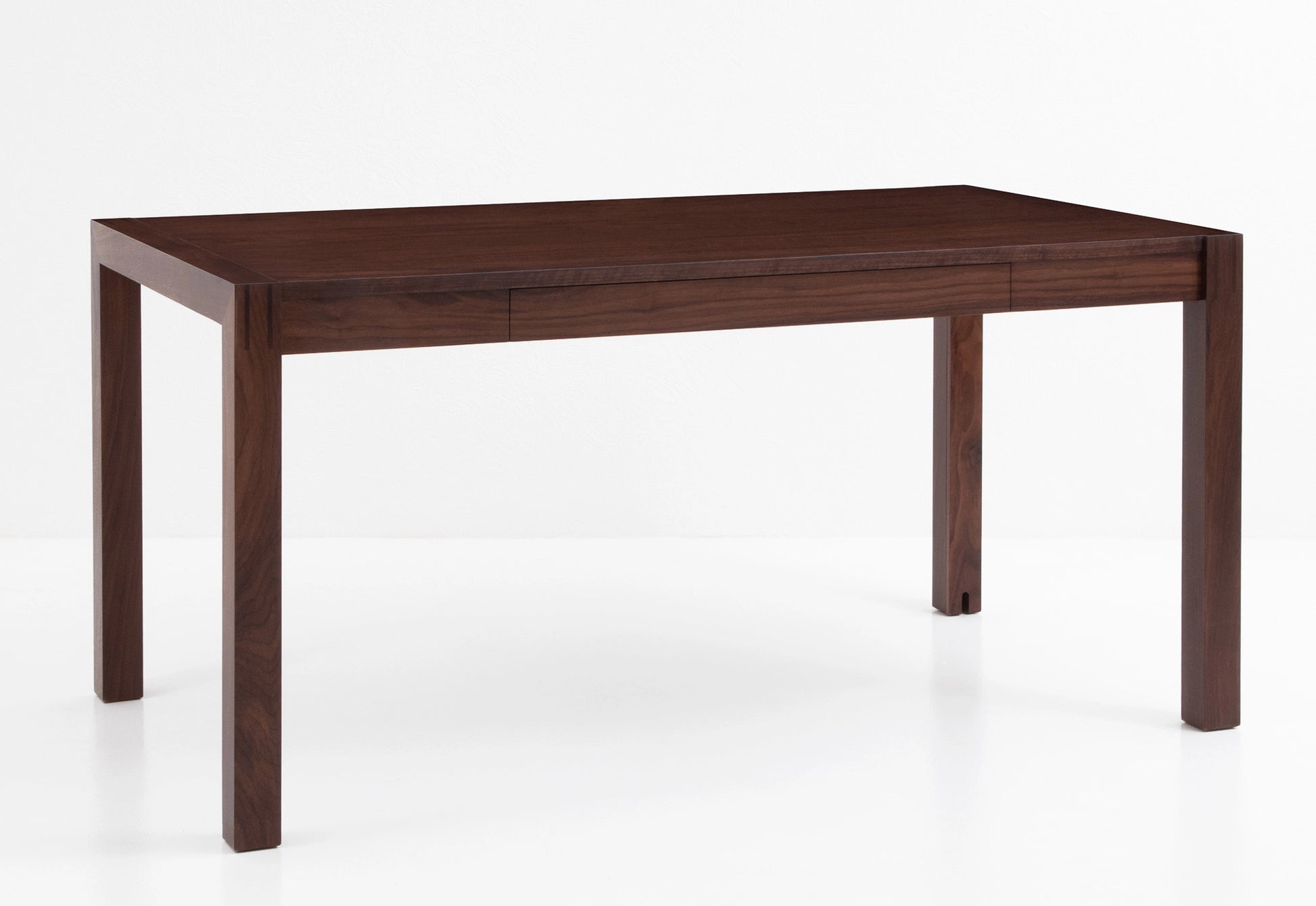 Wooden desk on a white background