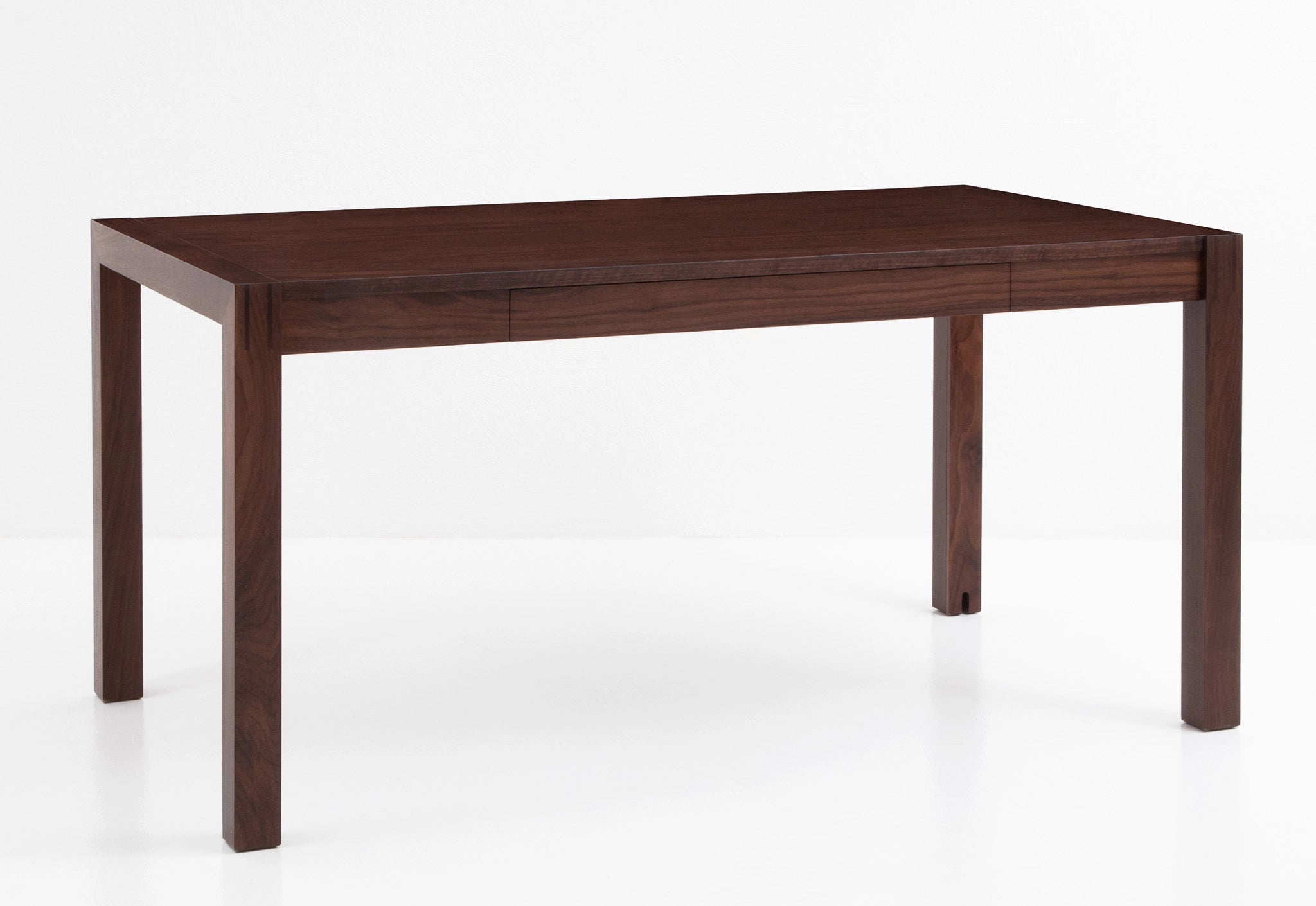 Wooden desk on a white background