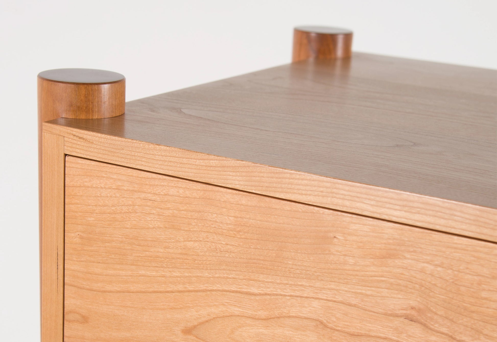 Wooden drawer on a white background