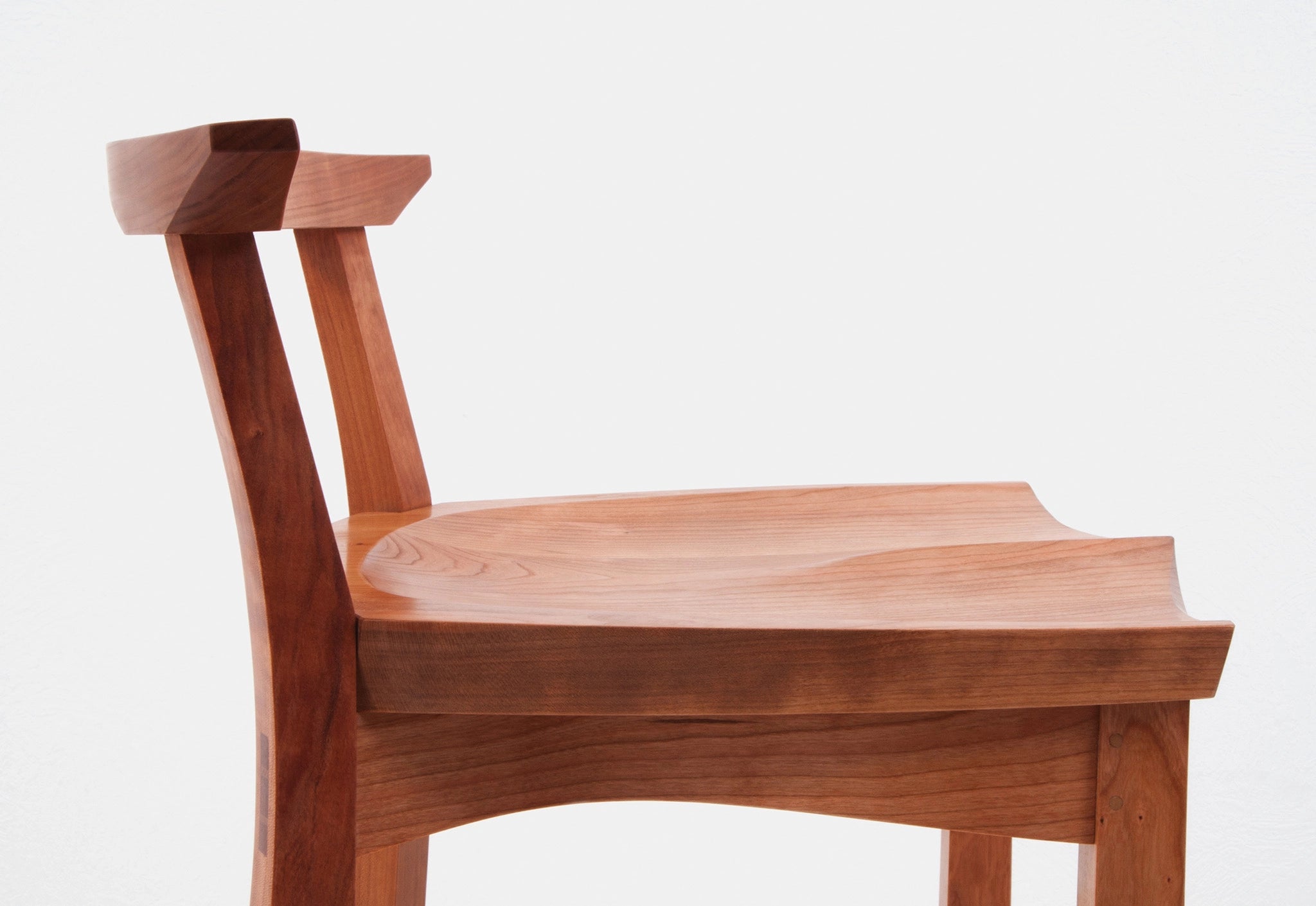 Wooden chair with a white background