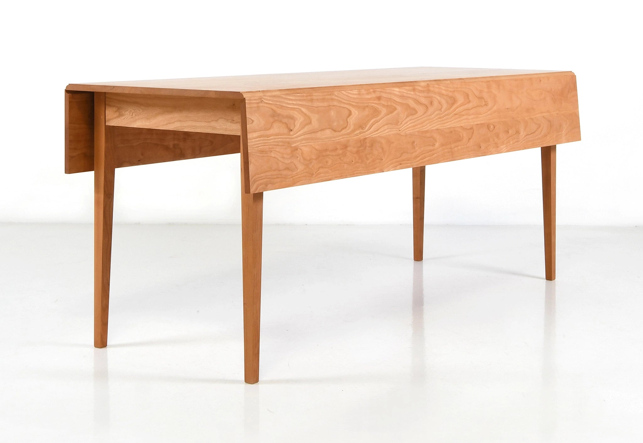 Wooden desk on a white background