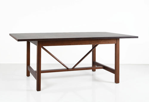Wooden dining table with a gray top on a white background _plp