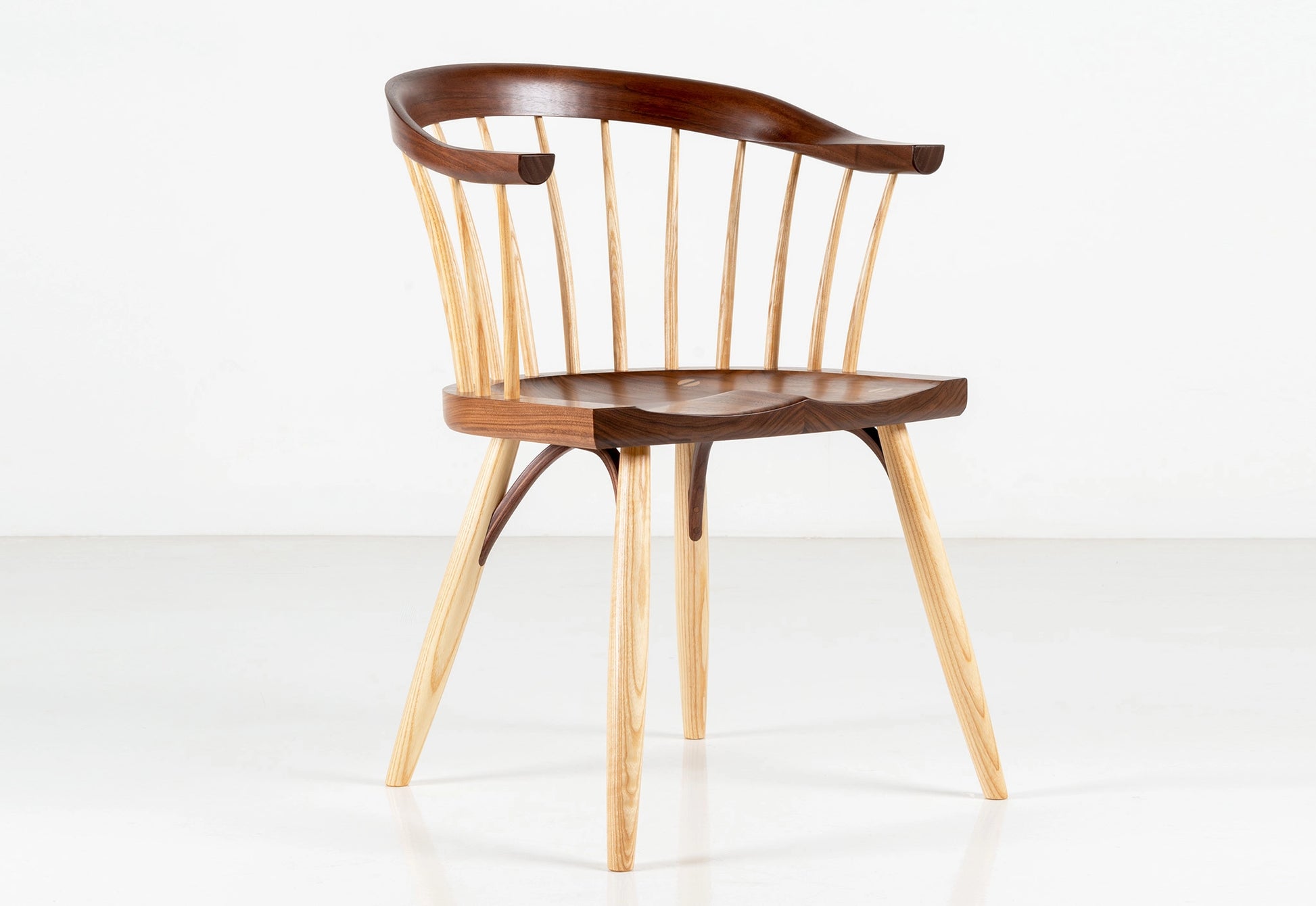 Wooden chair with a white background