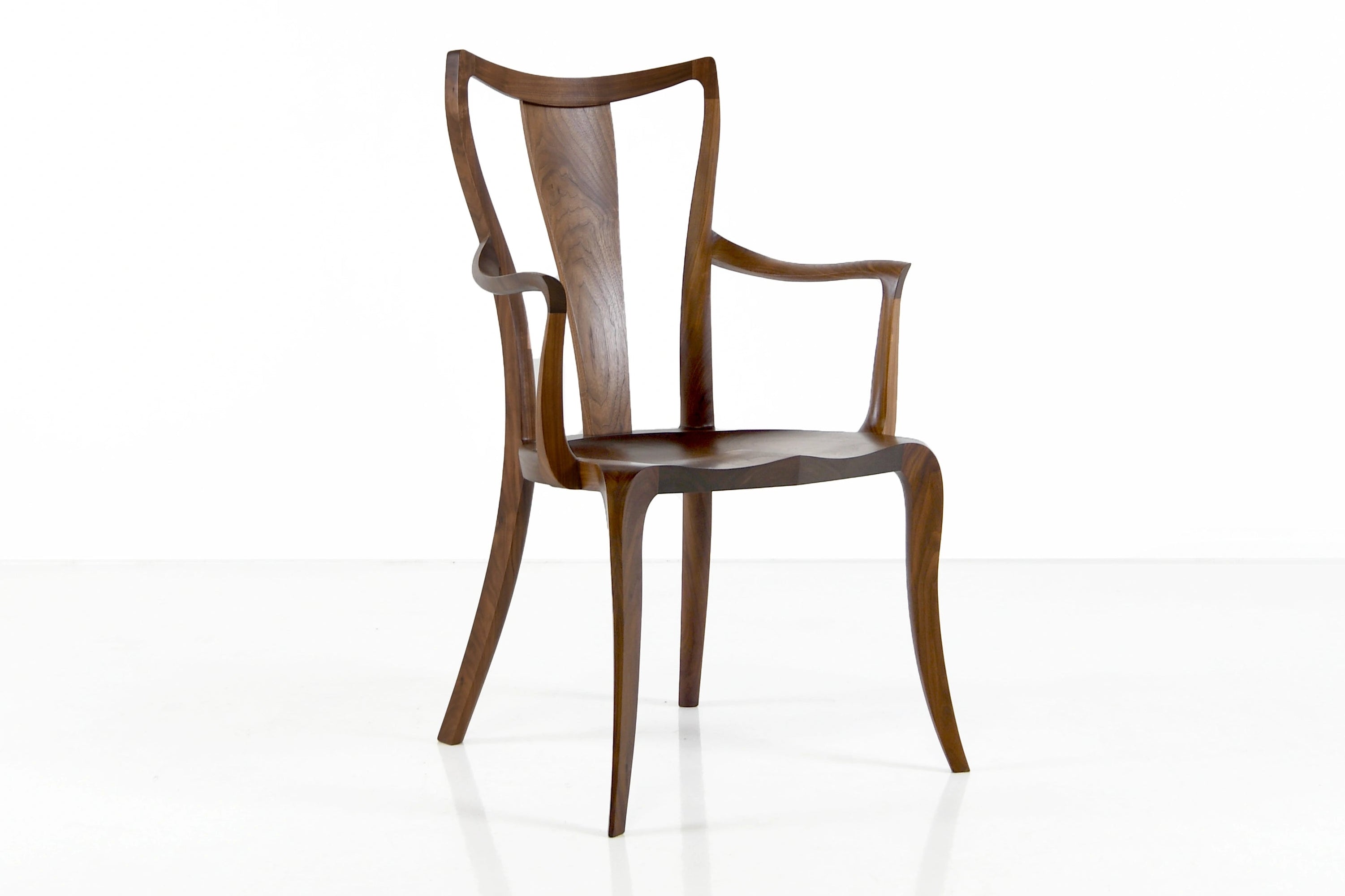 Wooden chair on a white background