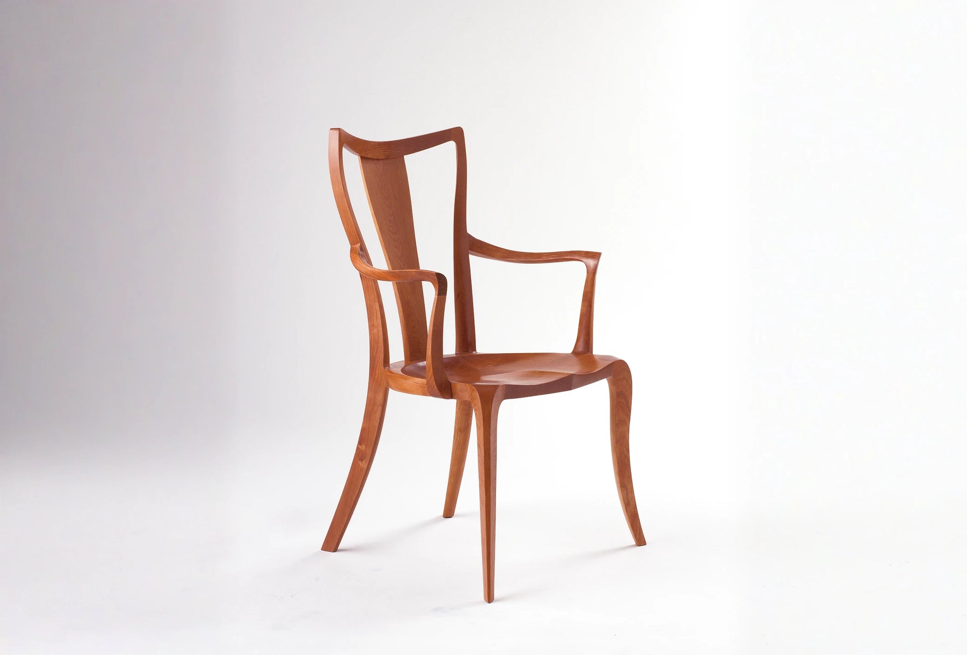 Wooden chair on a white background