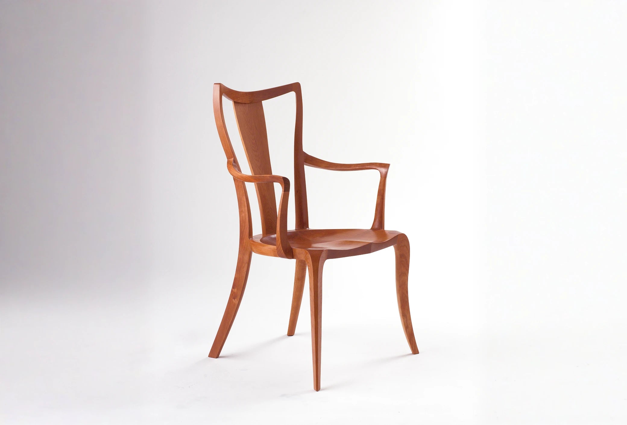 Wooden chair on a white background