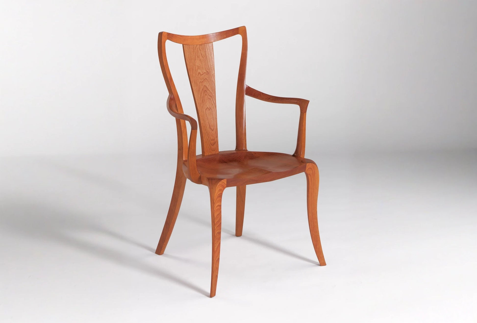 Wooden chair on a white background