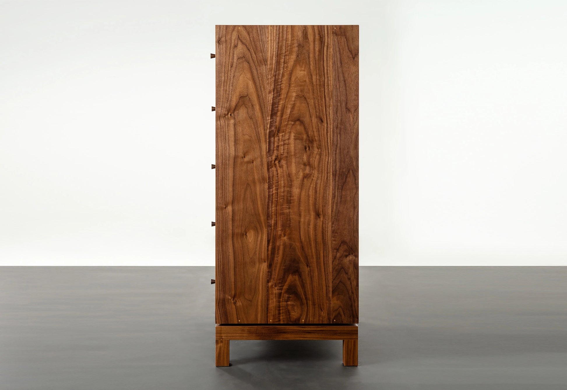 Wooden cabinet with a white background