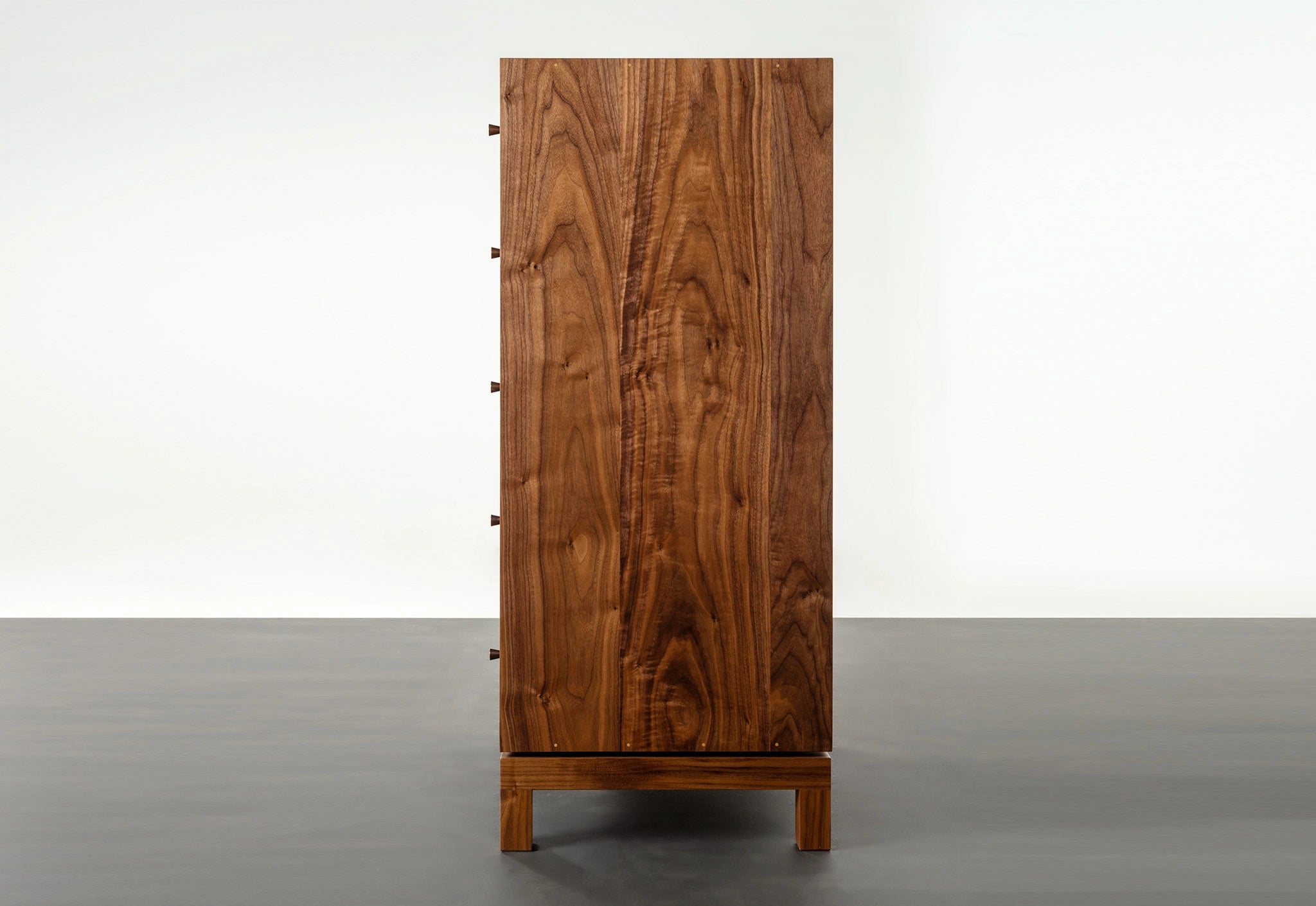Wooden cabinet with a white background