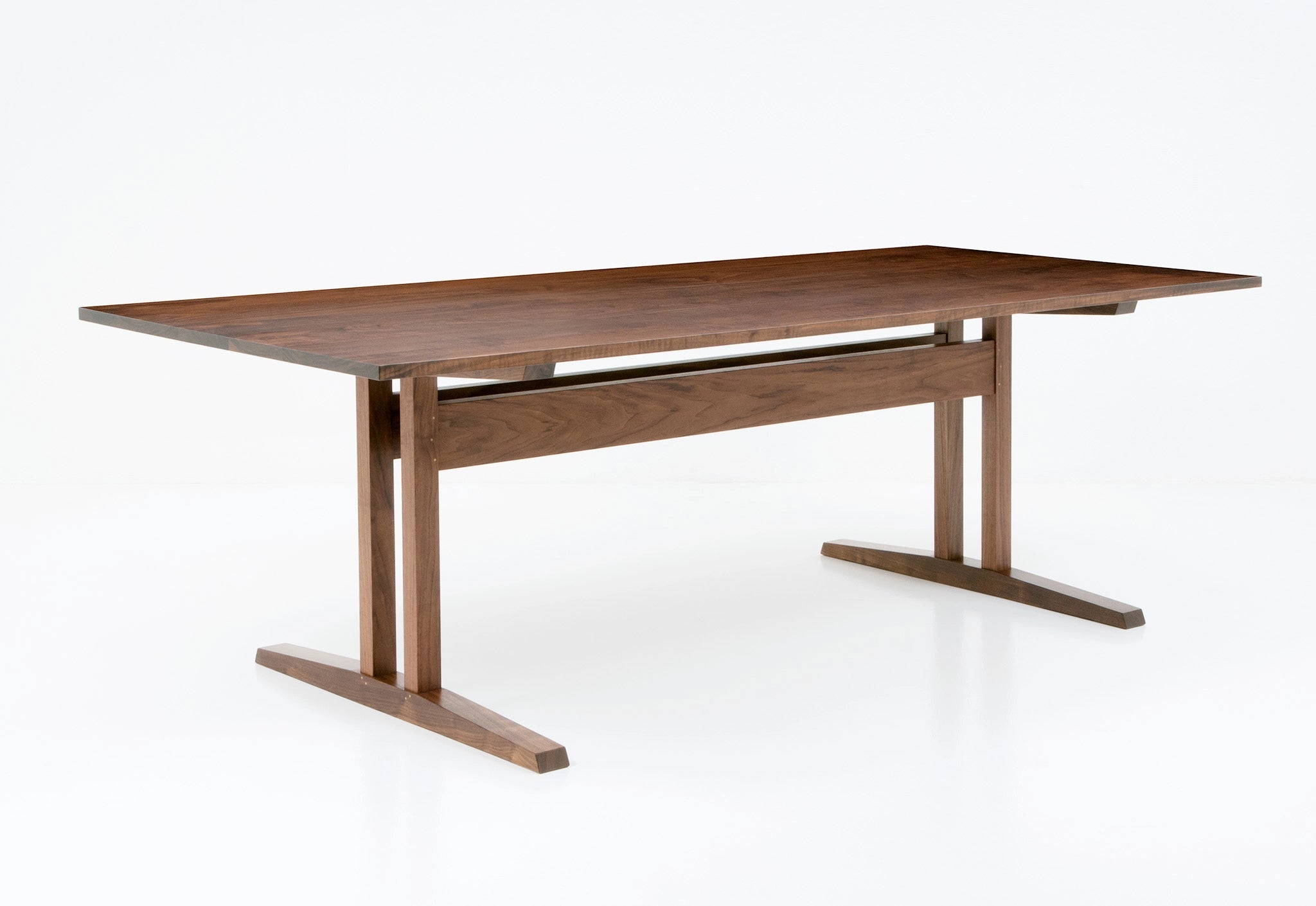 Wooden desk on a white background