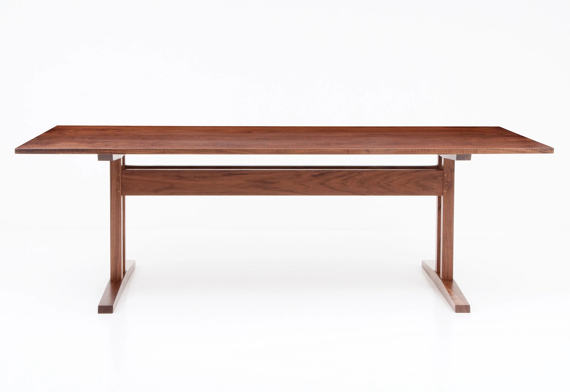Wooden table on a white background