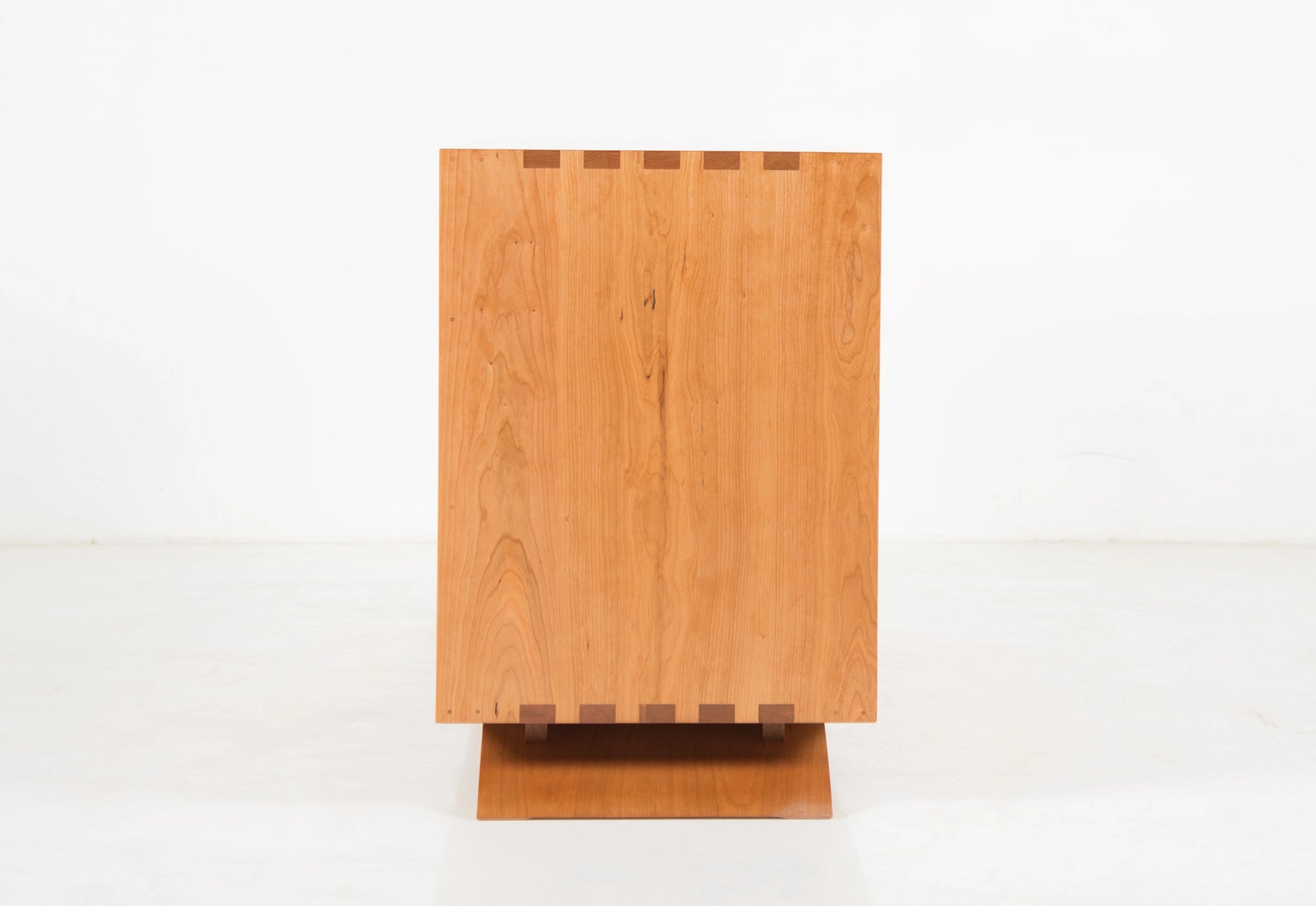 Side of wooden case on a white background