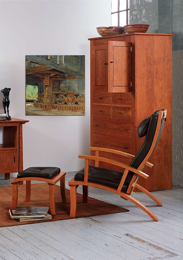 Thos Moser Lolling Chair with Ottoman, 37% Off