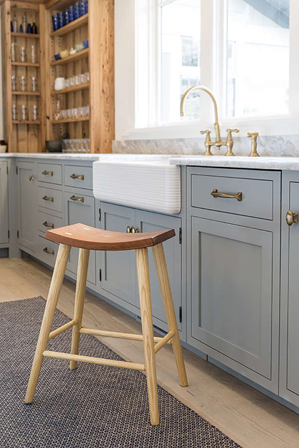 Crescent High Stool in Cherry