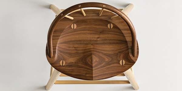 Walnut Bow Back Stool