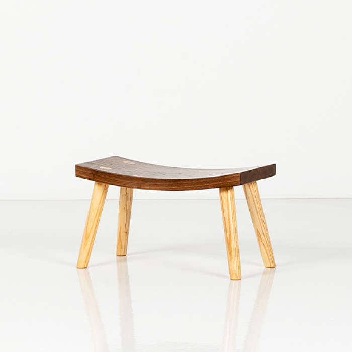 Crescent Foot Stool in Walnut