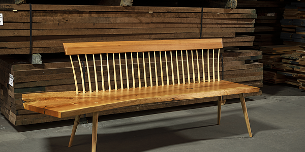 Live Edge Eastward Bench