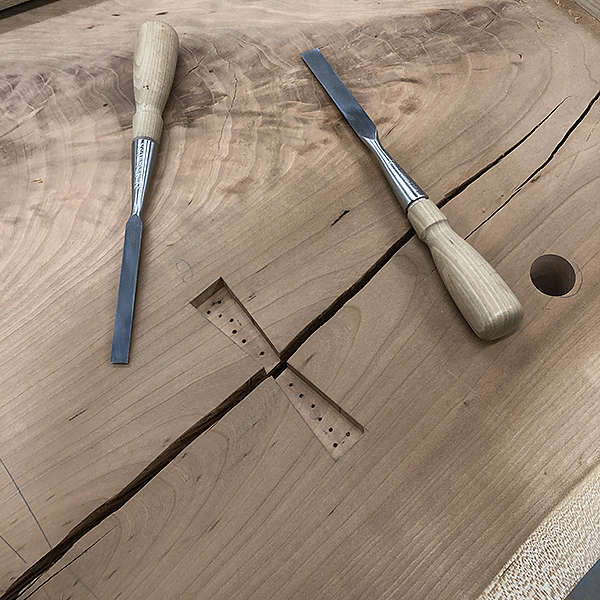 Live-Edge Eastward Bench in progress