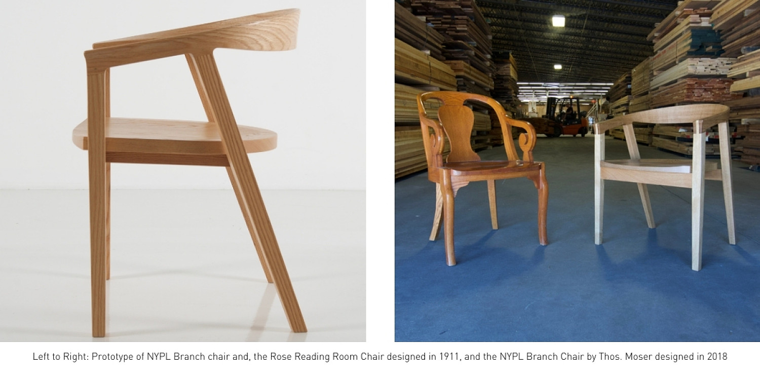 New nypl branch chair. Old rose reading room chair and new NYPL branch chair side by side in rough mill