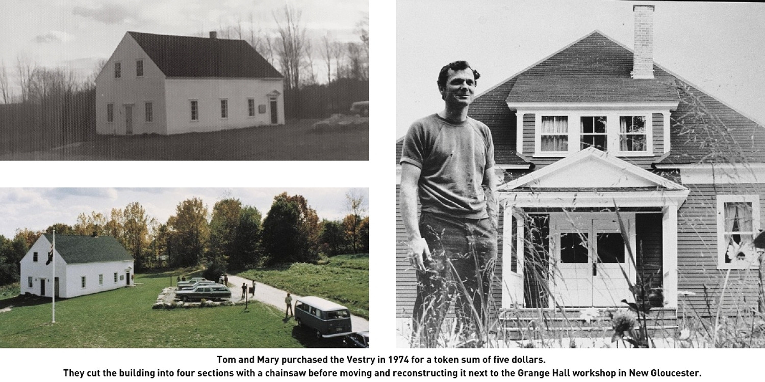 Historical photographs of the first Thos. Moser workshop in New Gloucester