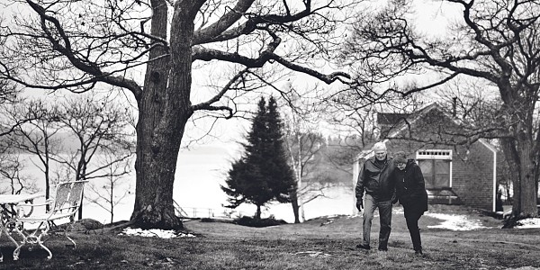 Tom and Mary Moser walking in Harpswell