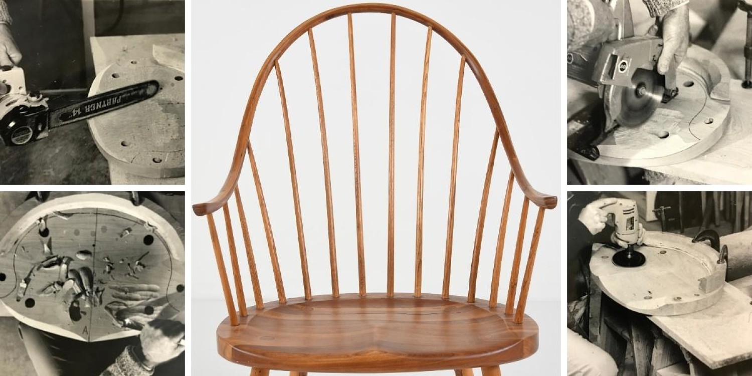 creating the seat of the 1977 continuous arm chair