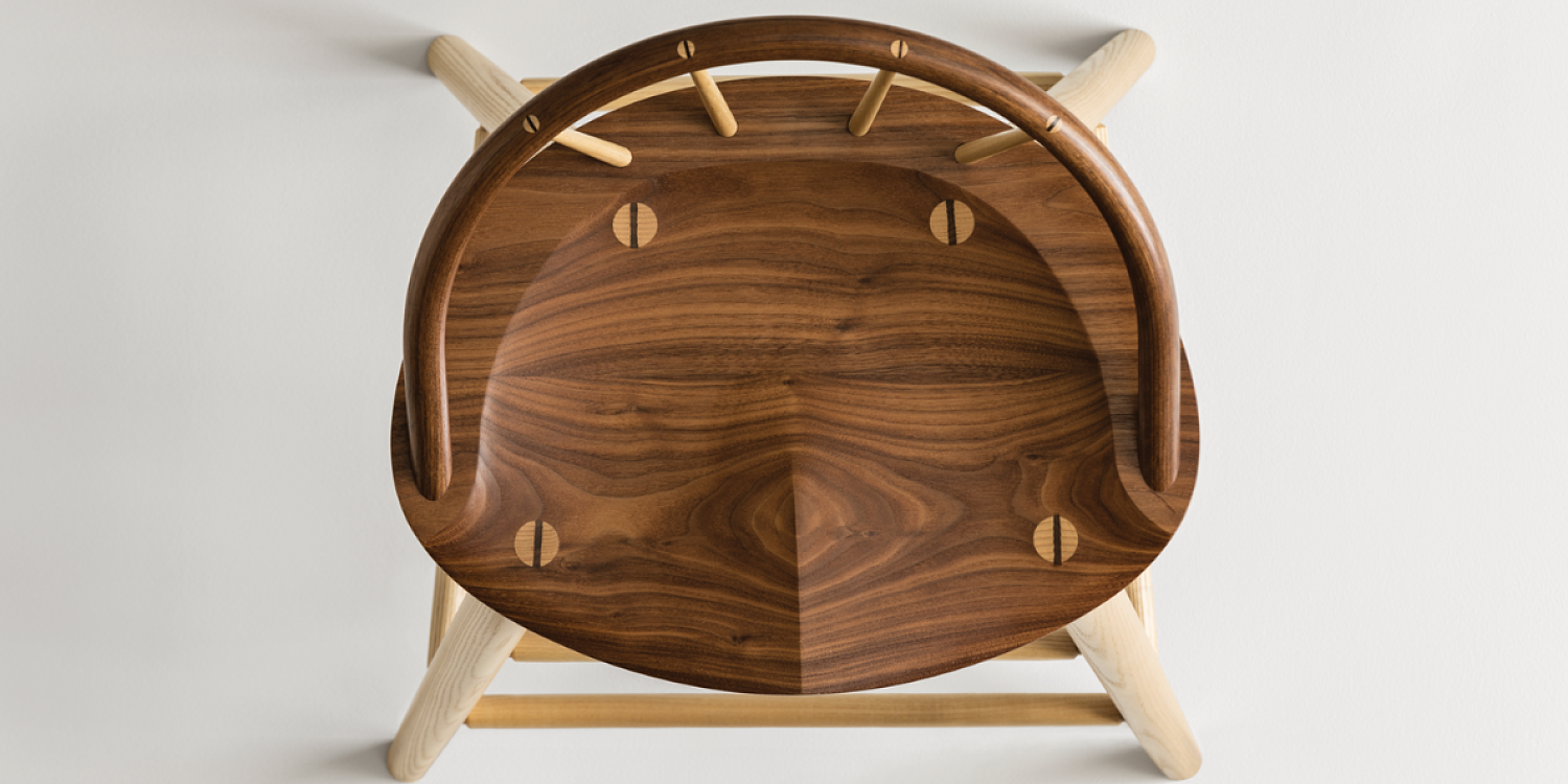 Top down view of bowback stool