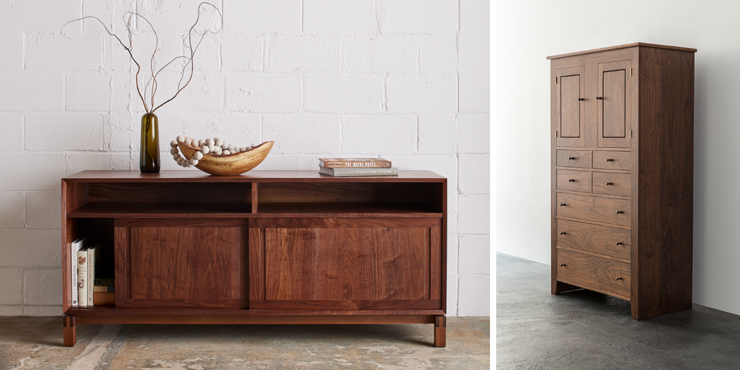 Studio Media Case and Dr. White's chest in walnut