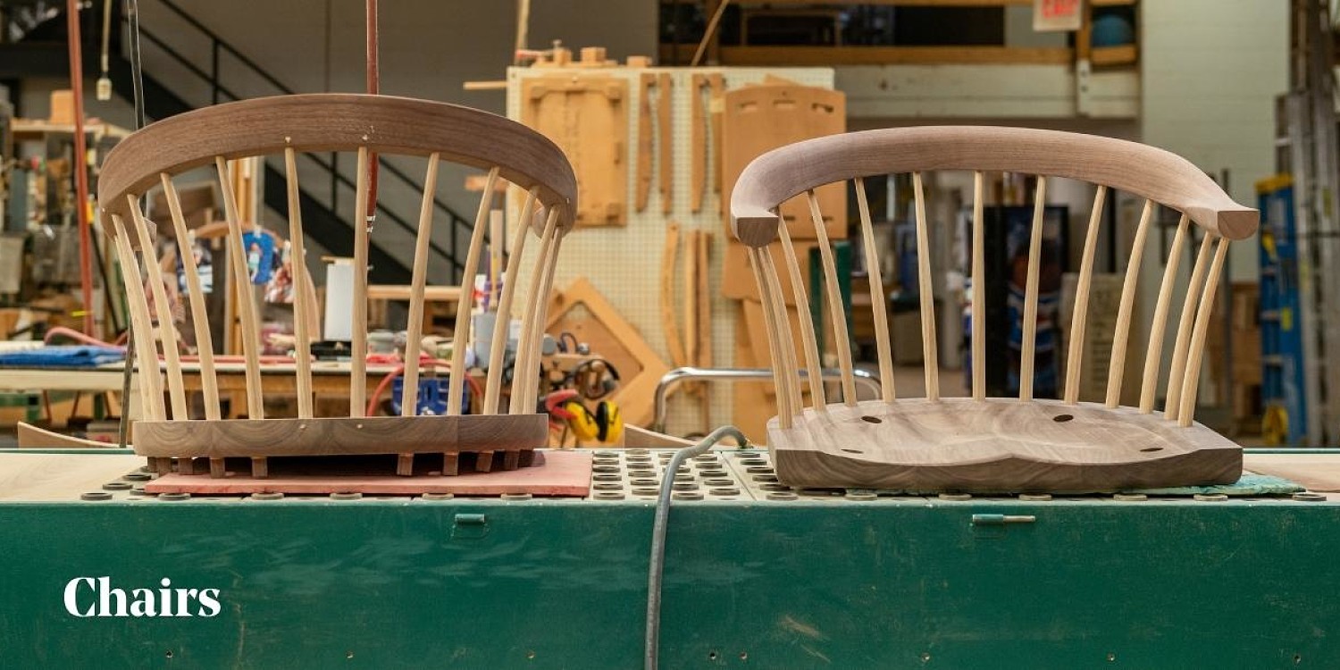 newport chair tops on a bench