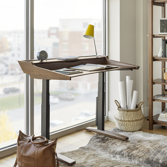 Bijou Lift Desk in walnut