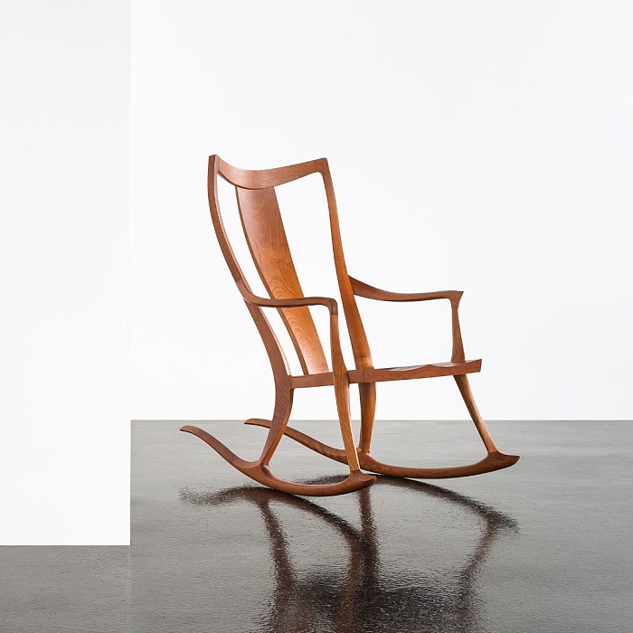 Pasadena Rocker in cherry. Studio setting